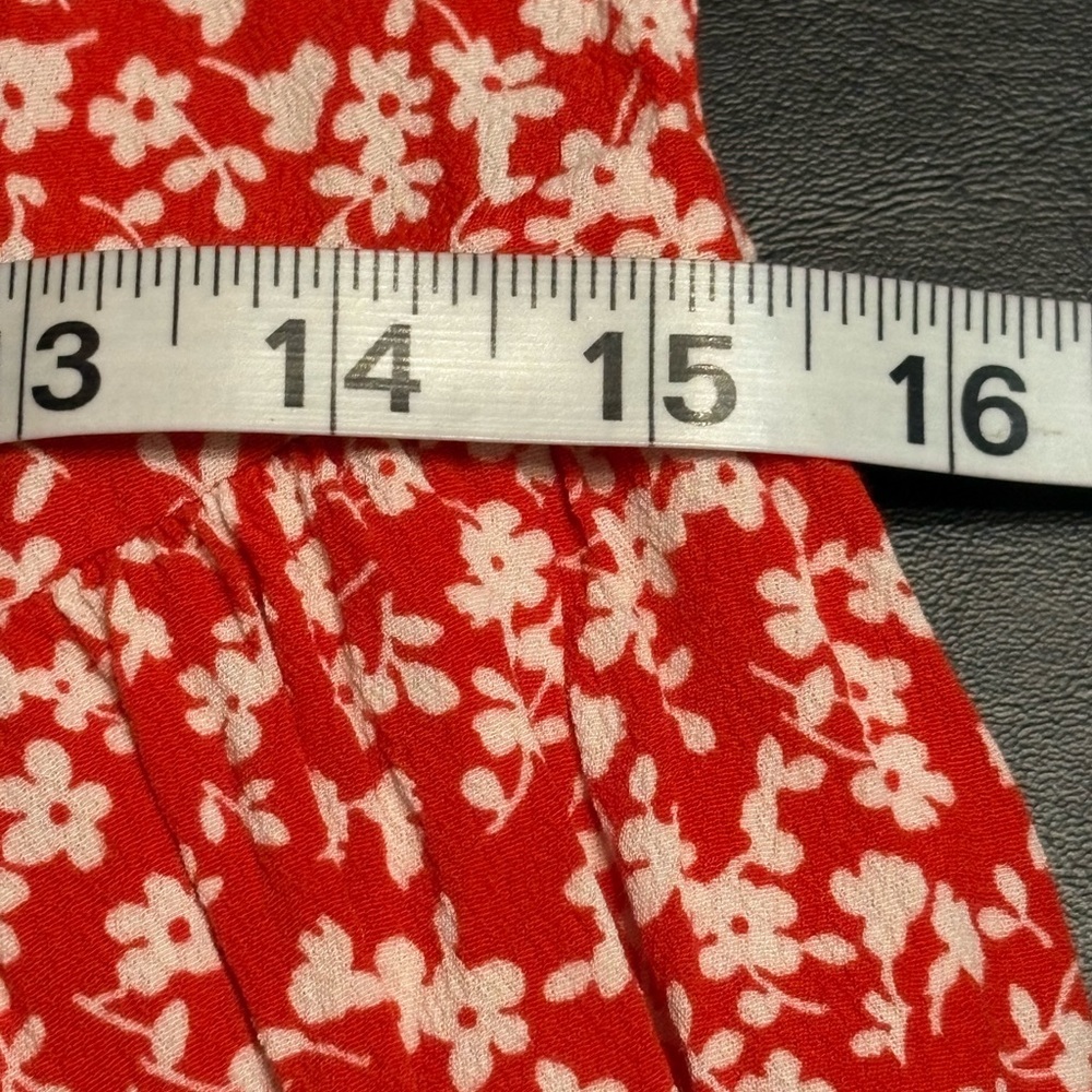 J. Crew Hadid Shirt Dress size XXS red with white floral patterns - Picture 10 of 12